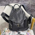 Black leather backpack, stylish and perfect for women on the go
