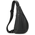 Black quality leather lightweight backpack for travel and casual outings