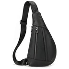 Black quality leather lightweight backpack for travel and casual outings