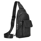 Black quality leather lightweight backpack for everyday use
