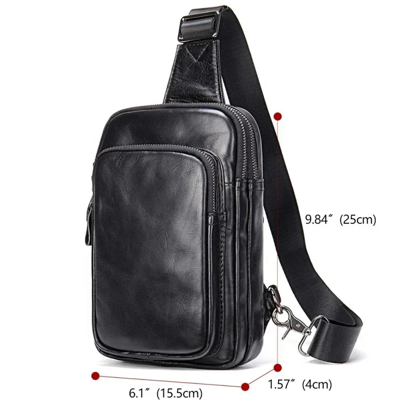 Black quality leather lightweight backpack for travel and daily use