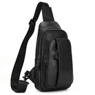 Black quality leather lightweight backpack for daily commuting