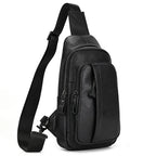 Black quality leather lightweight backpack for daily commuting
