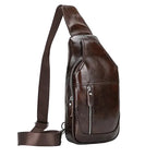 Brown quality leather lightweight backpack, ideal for travel and daily use