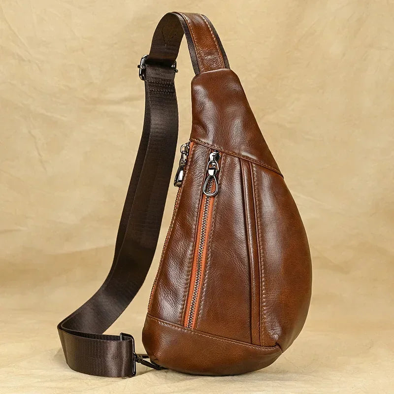 Quality leather lightweight backpack in brown for everyday use