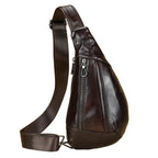 Quality leather lightweight backpack in dark brown for casual outings