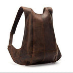 Stylish quality leather travel backpack with a unique design and durable construction