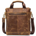 Brown leather travel bag, durable material for stylish traveling