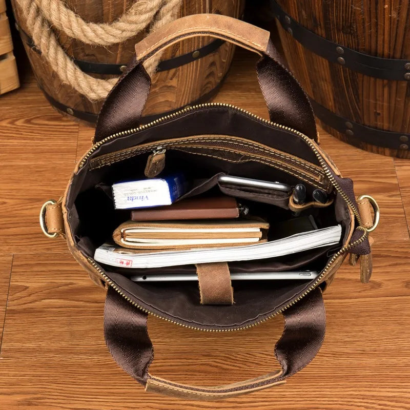 Brown quality travel bags with spacious interior for organized packing