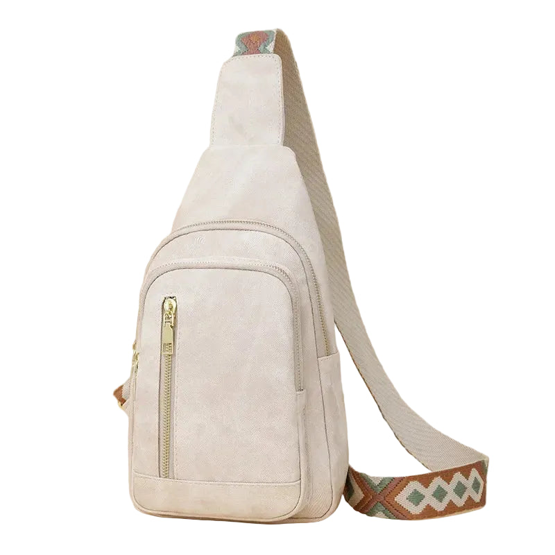 Beige quality travel bags, stylish faux leather, perfect for day trips