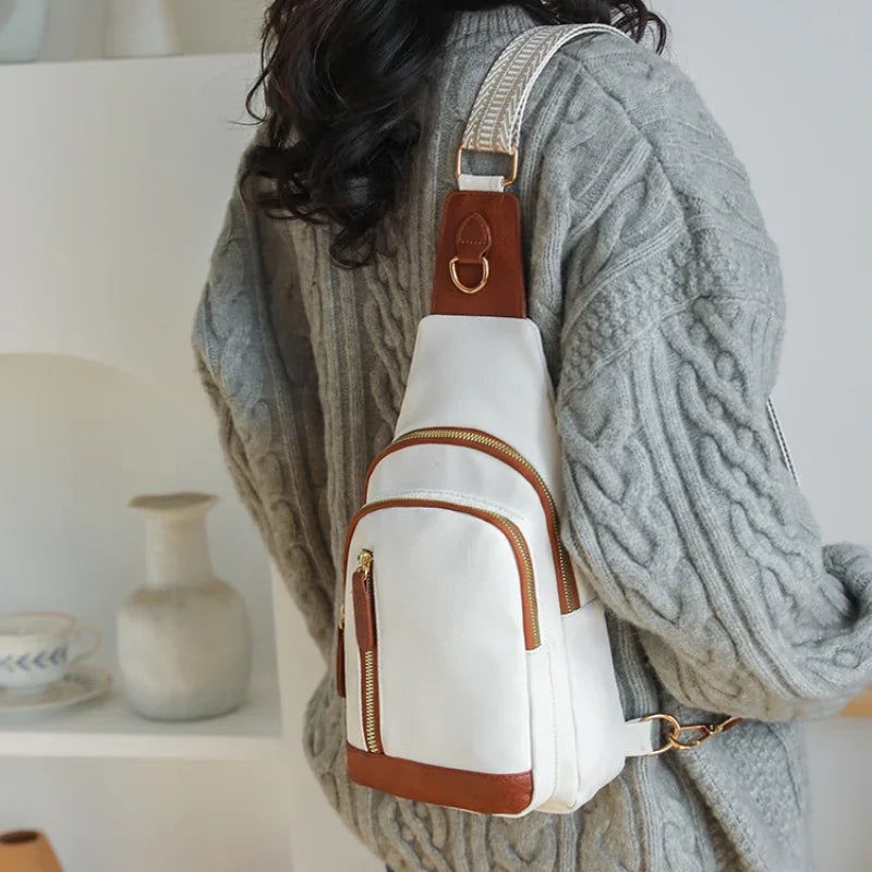 White leather backpack, stylish and practical for daily use
