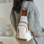 White leather backpack, stylish and practical for daily use