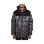 Men's Winter Jacket in Black with Hood and Quarter Faux Suede Coat Design from VacationGrabs
