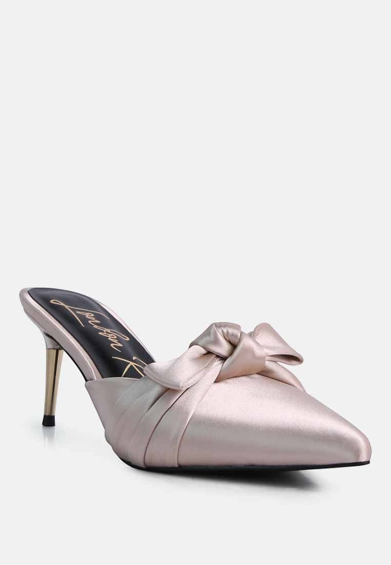 Sandales mules à talons aiguilles en satin Queenie