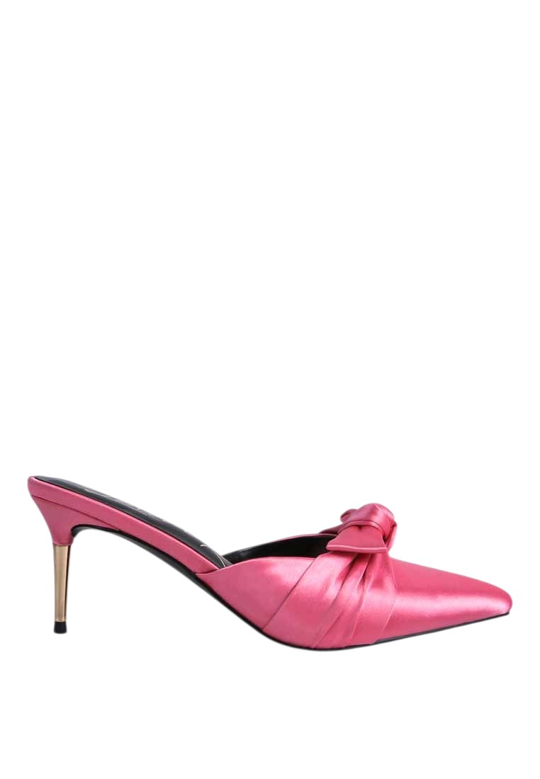 Sandales mules à talons aiguilles en satin Queenie