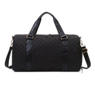 Aili's Corner quilted weekender bag for women in black with durable handles and adjustable strap