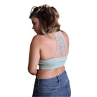 Leto Accessories racerback bralette plus size in mint green with decorative back design