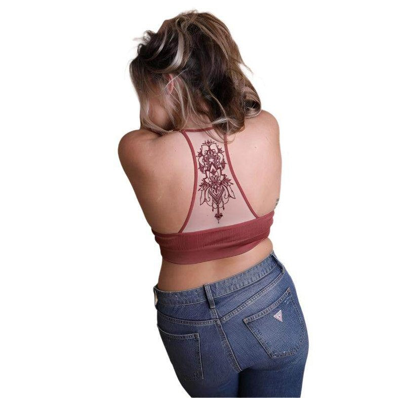 Stylish Leto Accessories racerback bralette plus size with intricate back design for comfort and style