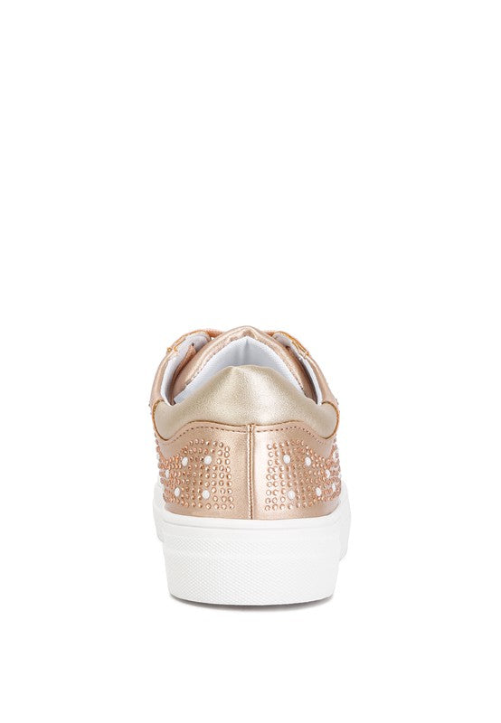 Women's rose gold sneakers from Rag Company, stylish for casual outings