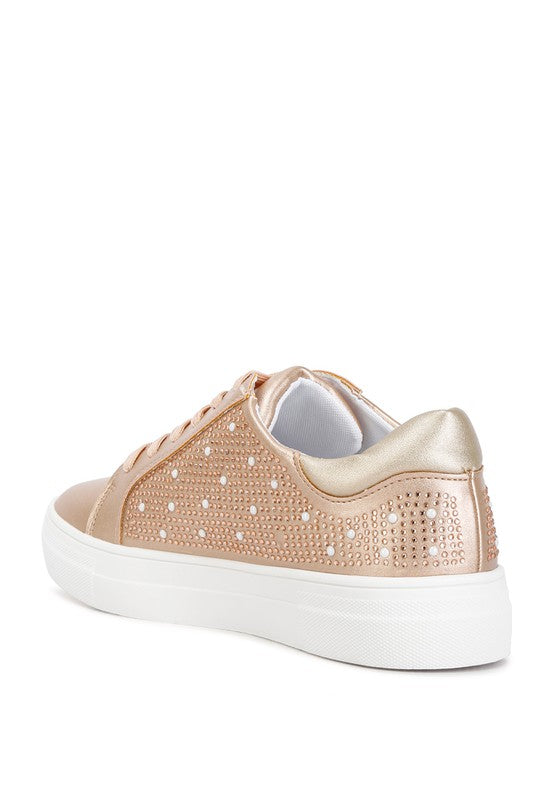 Women's rose gold Rag Company sneakers, stylish and comfortable for everyday wear