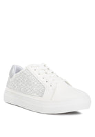 Women's white rack room sneakers with mesh accents for casual wear