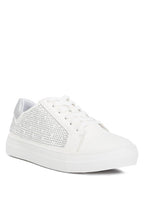 Women's white rack room sneakers with mesh accents for casual wear