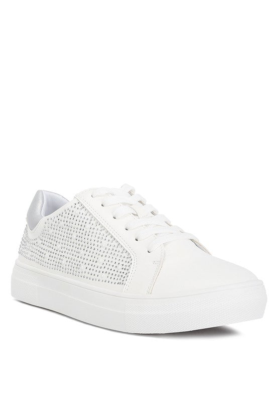 Women's white rack room sneakers with mesh accents for casual wear