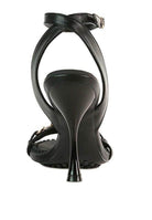 Elegant black strappy heels from Rag Company with a sleek design and high stiletto heel