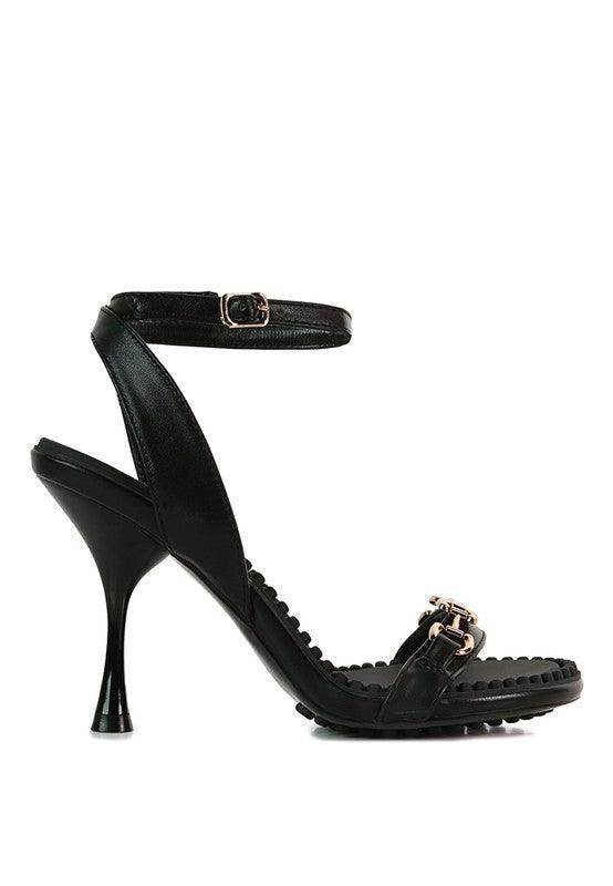 Rag Company Black Strappy Heels with Elegant Design and Comfortable Support for Stylish Occasions