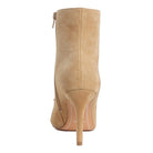Rag Company women's chic bow detail ankle boots in tan suede with stiletto heel back view