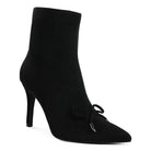 Rag Company women's black ankle boots with chic bow detail ankle boots and pointed toe
