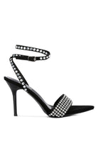 Rag Company high heeled diamante sandals in black for stylish evening wear