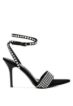 Rag Company high heeled diamante sandals in black for stylish evening wear