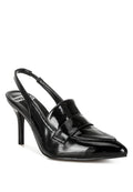 Rag Company women's slingback loafer sandals in black patent leather
