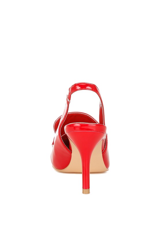 Rag Company women's slingback loafer sandals in glossy red for stylish occasions