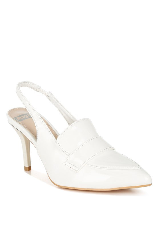 Women's white slingback loafer sandals for stylish summer wear