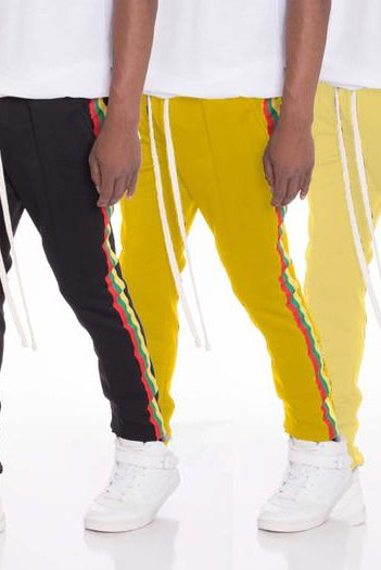 Men's Pants - Joggers Rasta Side Taped Track Pants Mens