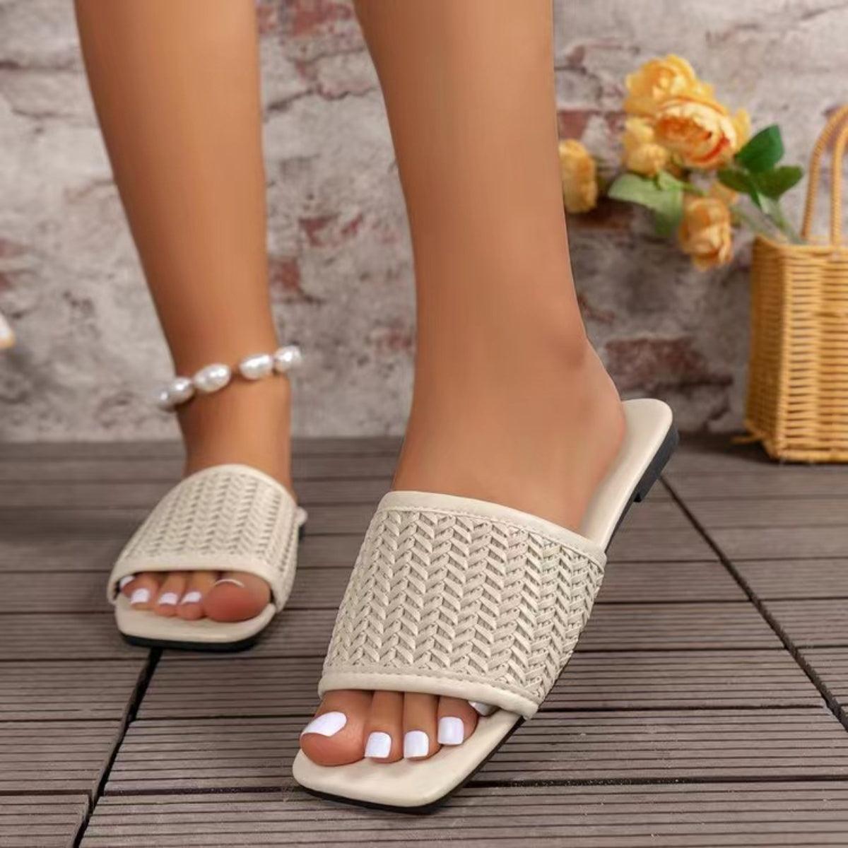 Women's Shoes - Sandals Rattan Woven Flat Sandals