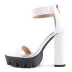 Stylish women's heels with a chunky heel design and a rattle snake pattern shoes for a trendy look