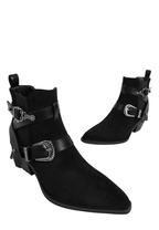 Raveta Microfiber Buckle Strap Western Boots