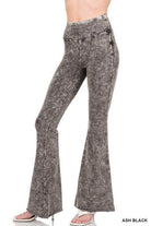 ZENANA Women's Ash Black Raw Edge Hem Trousers with Flared Leg Design for a Modern Look