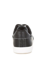 Women's black real leather casual sneakers for everyday wear