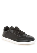 Women's black real leather casual sneakers for everyday wear