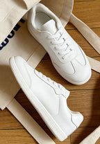women's white real leather casual sneakers for everyday wear