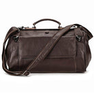 Brown real leather travel bags with adjustable shoulder strap and sturdy handles for easy carrying