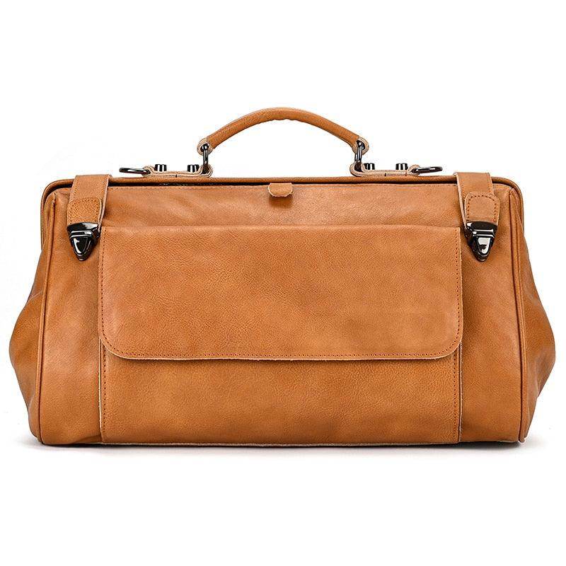 VacationGrabs real leather travel bags with spacious design and sturdy handles for easy carrying