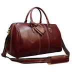 Real Leather Travel Weekender Bag for Men & Women Genuine
