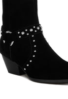 Rag Company real suede leather western boots with stylish studs and a chic silhouette