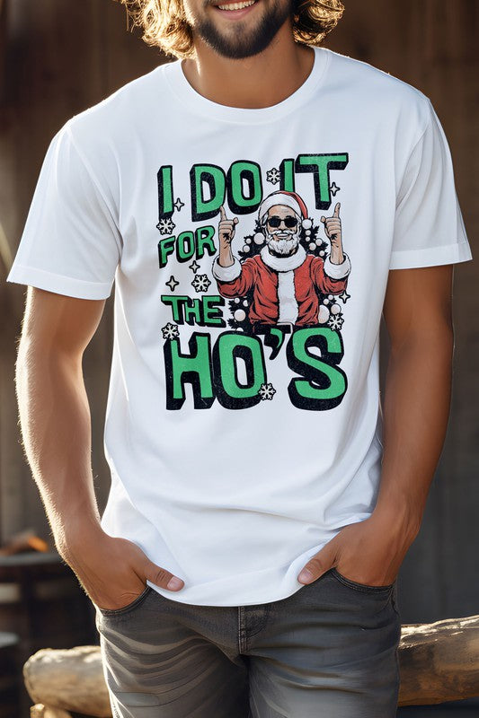 Rebel Stitch men's funny Christmas graphic tee featuring Santa with sunglasses and humorous text design