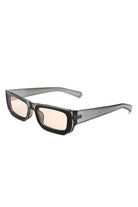 Sunglasses Rectangle Narrow Flat Top Tinted Slim Sunglasses